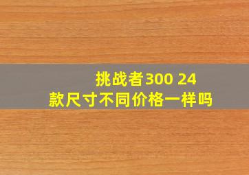 挑战者300 24款尺寸不同价格一样吗